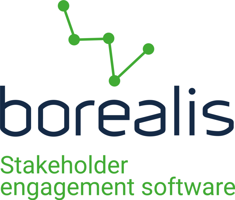 Logo borealis, with tagline Stakeholder Engagement Software
