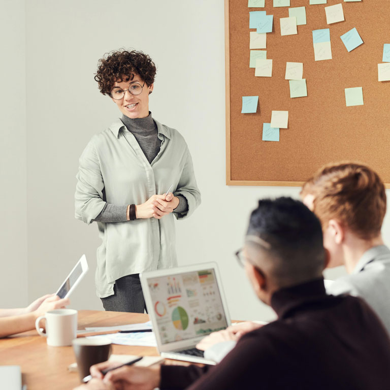 an expert presenting data